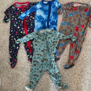 Rugged Butts Bamboo Footed Pajama Sleepers Lot Boy Size 0-3 Months